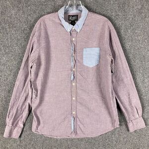 Retrofit Button Down‎ Shirt Men's Large Long Sleeve 100% Cotton Adults L